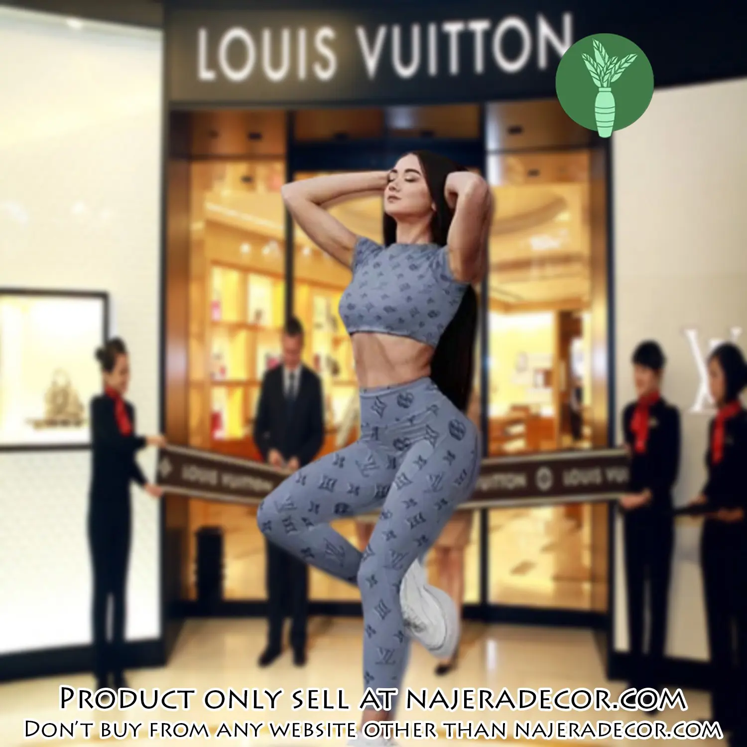 Louis vuitton sportwear combo luxury crop top tshirt and legging for women ctl1001 njr3355720